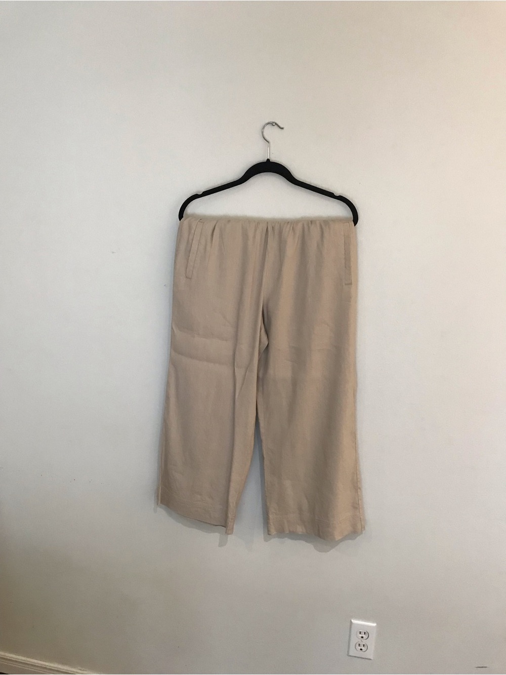 Women's Wide-Leg Linen Blend Cropped Pants